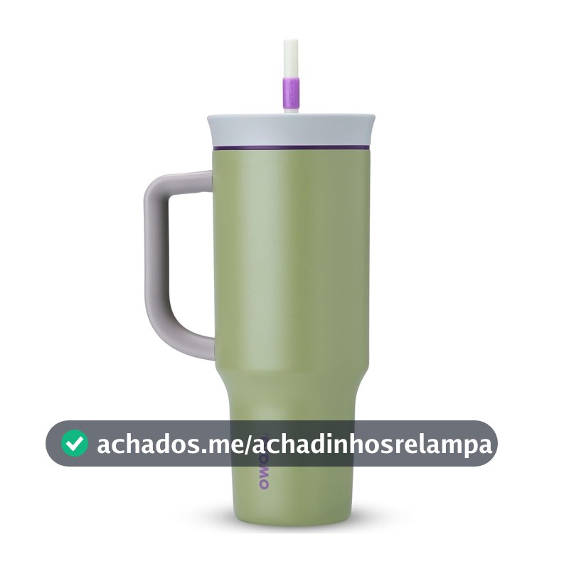 Copo Owala Tumbler Aço Inoxidável Térmico 40oz/1.180ml Green Hip Cactus