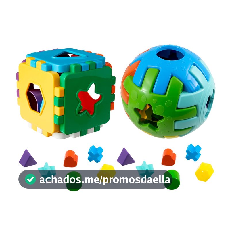 Oferta por tempo limitado para Membros Prime: Kit Educativo com Cubo e Bola Didáticos Bebês 1 Ano Estimula Desenvolvimento Infantil