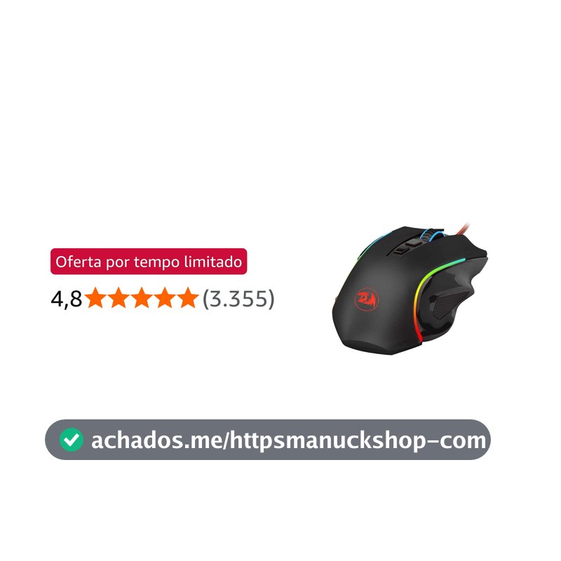 Mouse Gamer Redragon Griffin Preto RGB 7200 DPI M607