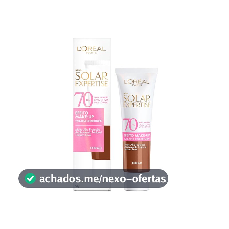 Protetor Solar com cor L'Oréal Paris Solar Expertise FPS 70 Efeito Make-Up
