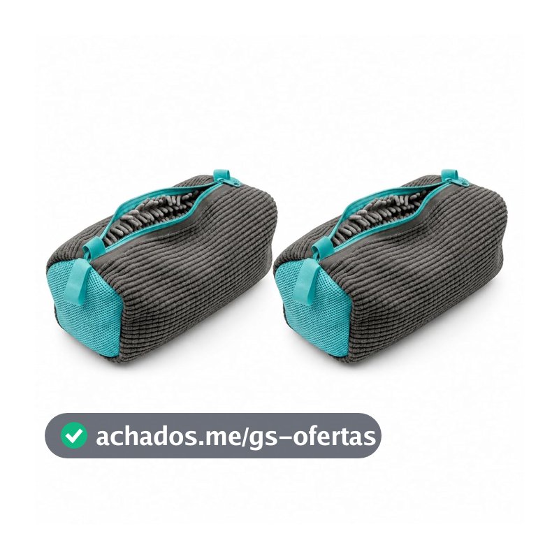Saco para Lavar Tênis na Máquina, Microfibra Chenille, Zíper Reforçado, Proteção Antirrisco, Reutilizável (2, Cinza)