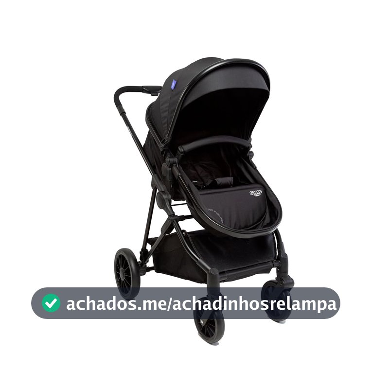Carrinho de Bebê Cosco Kids, Lummy, Preto Absoluto