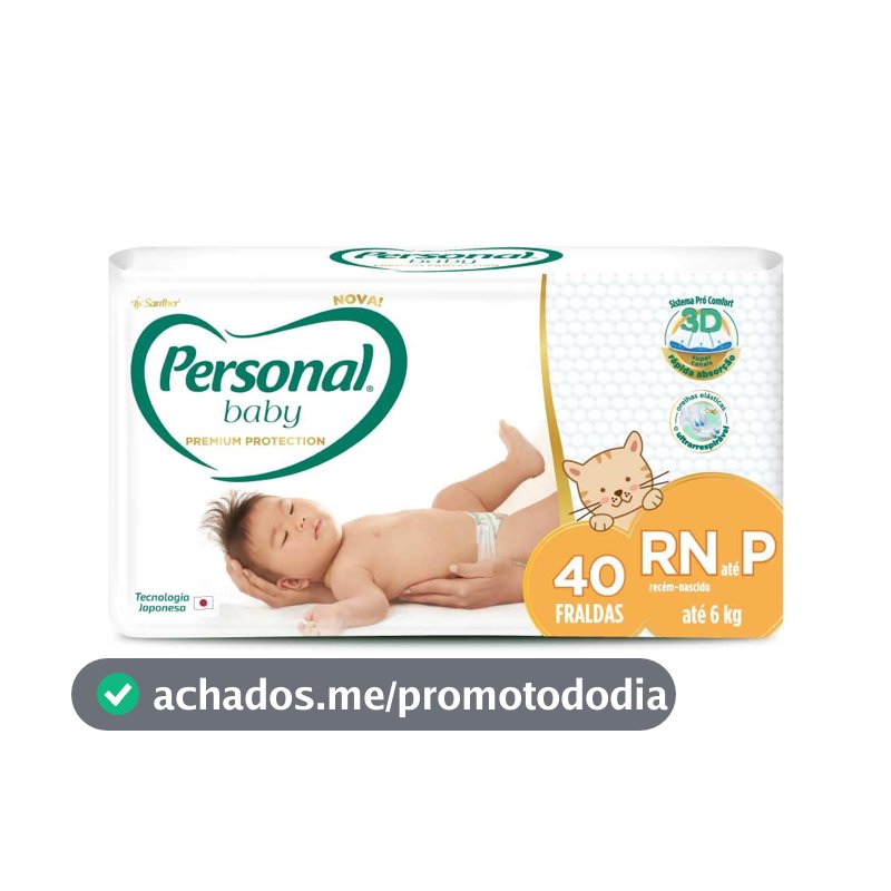 Personal Fralda Baby Premium Protection P, 40 Unidades
