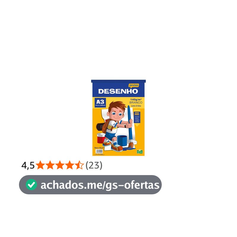 Bloco Técnico para Desenho, A3, Branco, 140 grs, Jandaia