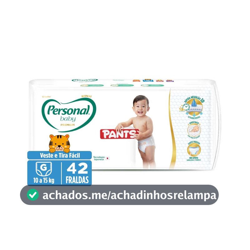 Personal Fralda Baby Premium Pants, G, 42 Unidades