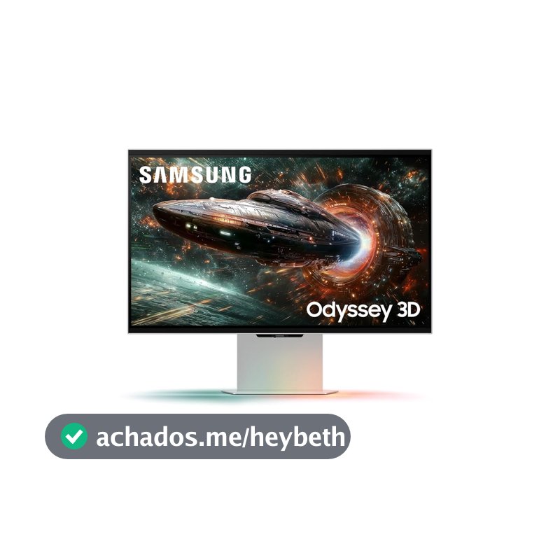 Monitor Odyssey 3D, sem óculos, 27", 4k, 165Hz, 1ms, HDMI, DP, USB, prata