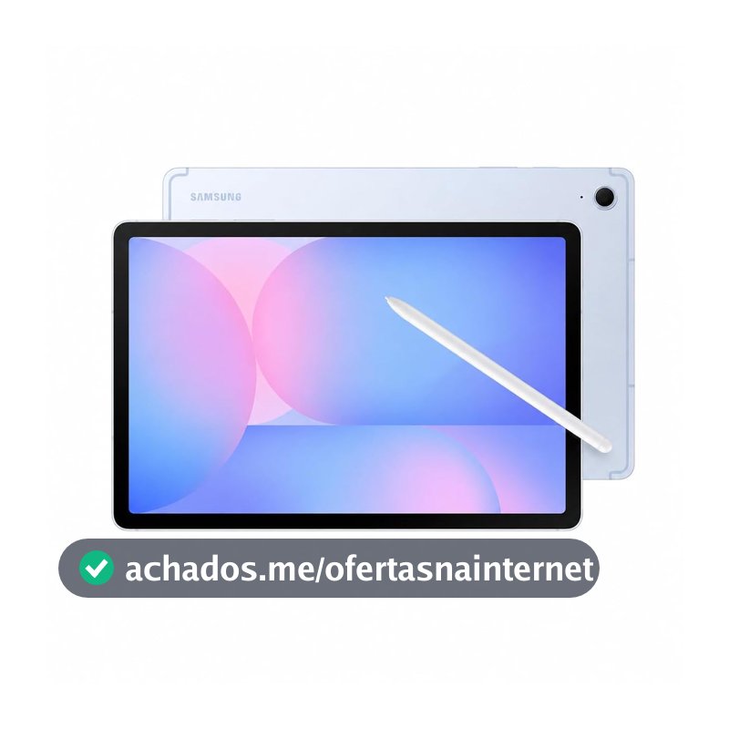Tablet Samsung Galaxy Tab S10 FE, Azul, 10.9", Wifi, 128GB, 8GB RAM, Camera Traseira de 13MP, Câmera Frontal de 12MP Ultra Wide, Wifi 6, IP68, Android 15