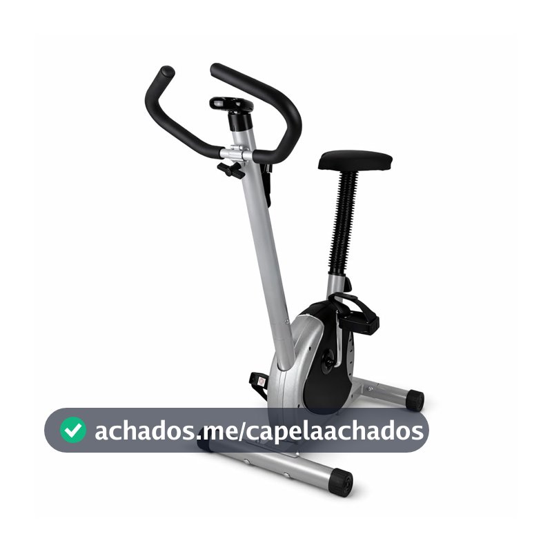 Bike Ergométrica Bicicleta Vertical Academia Com Painel Digital Prateado Premium
