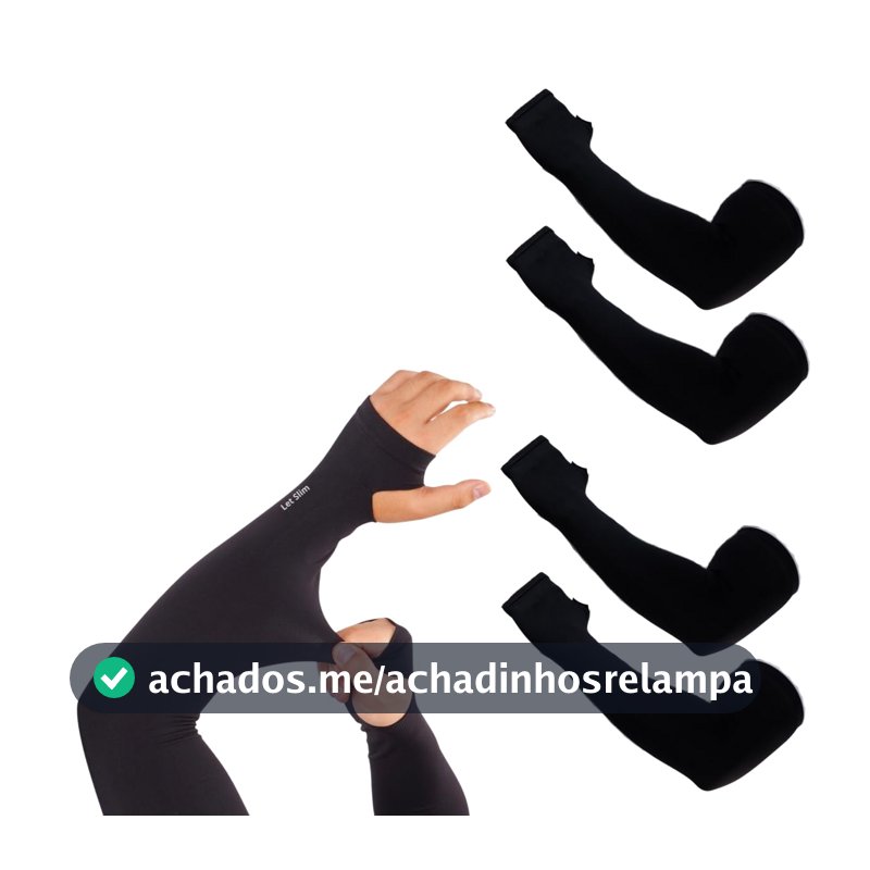 Kit 2 Pares Manguito Proteção Solar Braços Ciclismo Volei Corrida Dirigir Moto