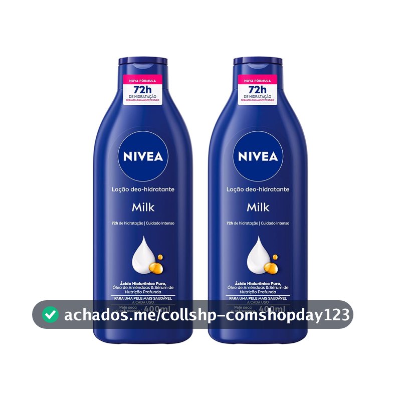 NIVEA Kit Loção Hidratante Milk Pele Seca a Extrasseca 400ml (2 unidades)