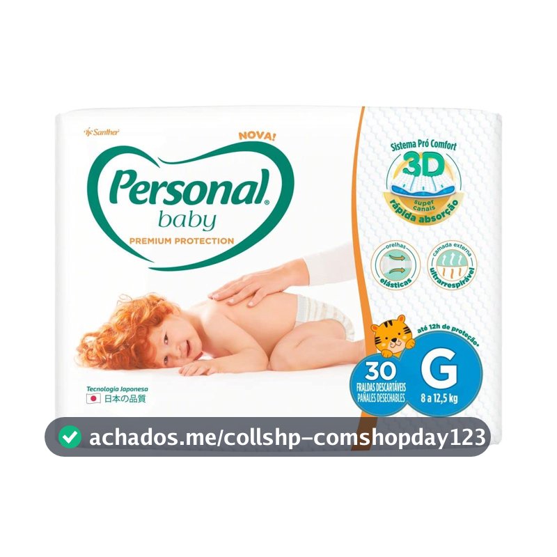 Personal Fralda Baby Premium Protection Grande 30Pads