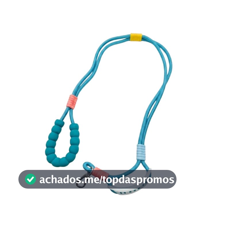 Oferta por tempo limitado: Genérico, Guia Mãos Livres Corda Dupla com Trava de Segurança e Cores Vibrantes Cor:Azul