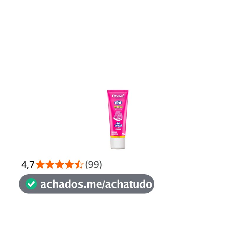 Carmed Fini Beijos Gel Dental com Flúor Sabor Morango e Nata 70g