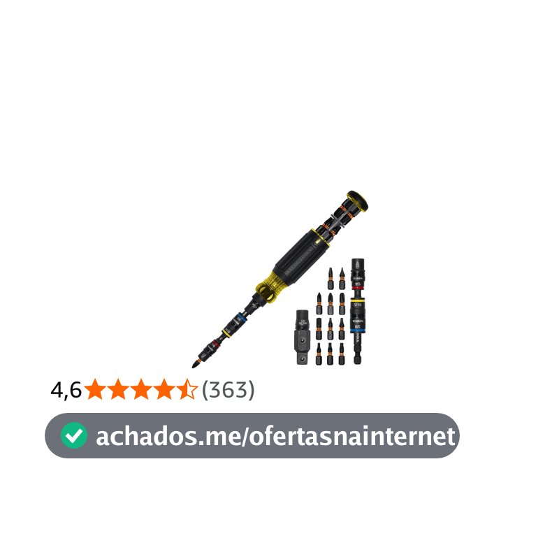 Klein Tools 32517HD KNECT Chave de fenda/chave de fenda híbrida com classificação de impacto 17 em 1, magnética, soquete flip, 11 bits, 3 chaves de porca, suporte de broca, adaptador quadrado