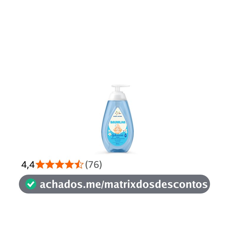 Sabonete Líquido Johnson's Baby, Baunilha, Edição Limitada, 200ml