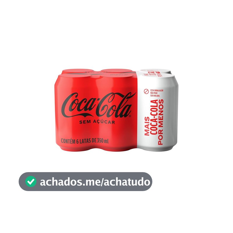 Pack de Coca-Cola sem Açúcar 350Ml 6 unidades