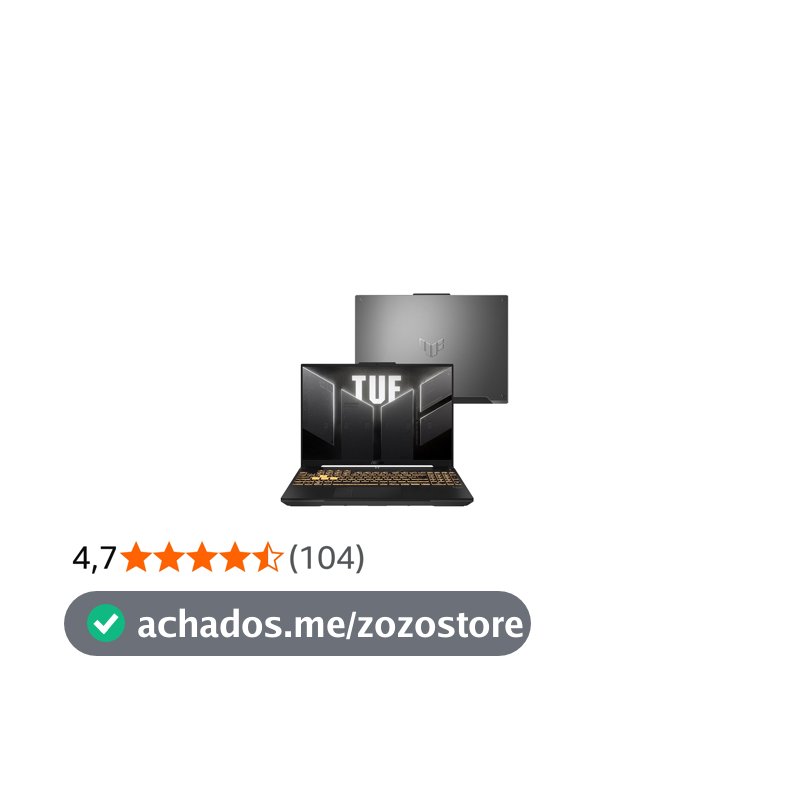 Notebook ASUS TUF Gaming F16 FX607VU RTX4050 Intel Core 5 210H 16Gb Ram 512Gb SSD Windows 11 Tela Nível IPS 16" LED 144Hz Gray - RL053W