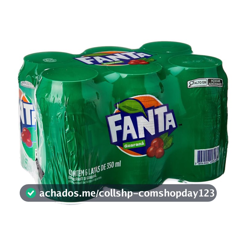 Refrigerante de Guaraná Fanta, 350ml, Pack com 6 Unidades