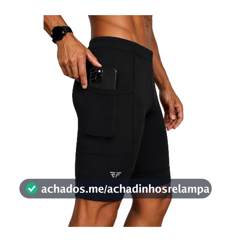 Bermuda De Compressão Masculina Com Bolso Corrida