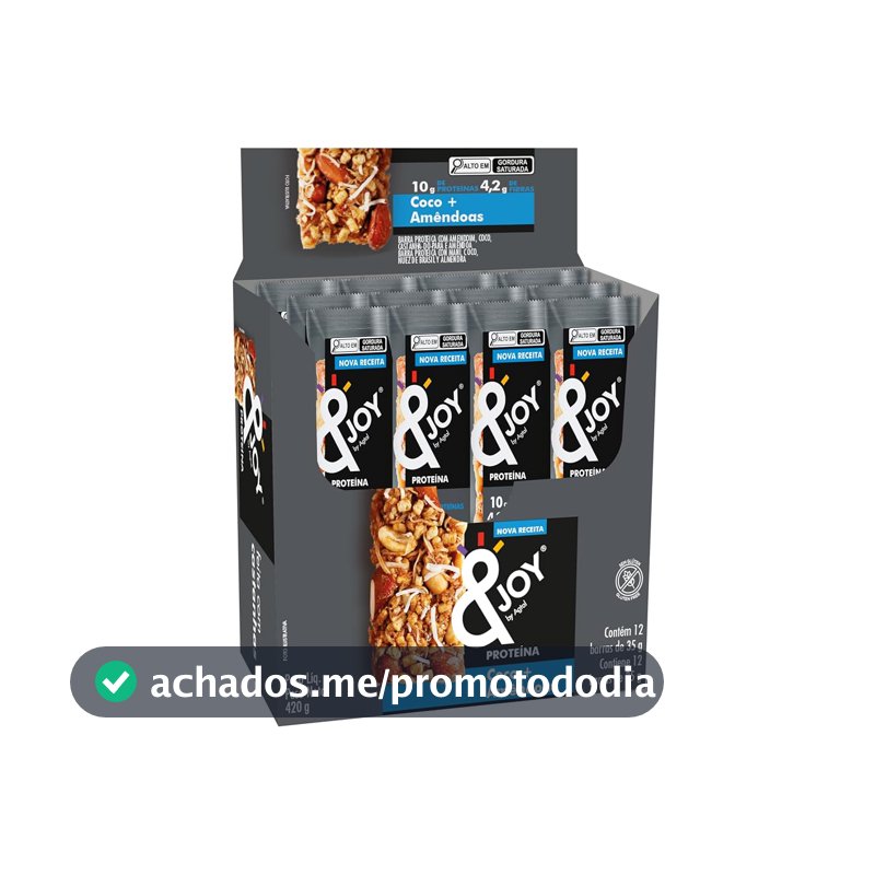 &Joy Barra De Proteína Enjoy Coco E Amêndoas 35 G 12 Unidades