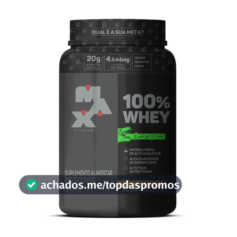 Whey Protein 100% Linha Dino Pote 900g Sabor Caramelo Macchiato Max Titanium