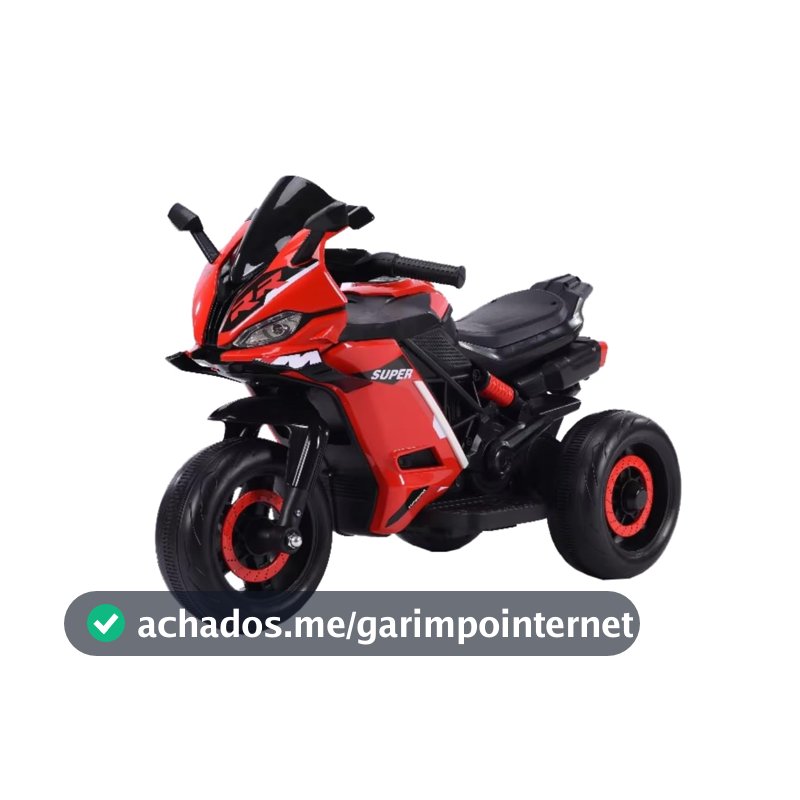 Moto Elétrica Infantil Mini 3 Rodas Frente/Ré Maxi Toys (Vermelho)