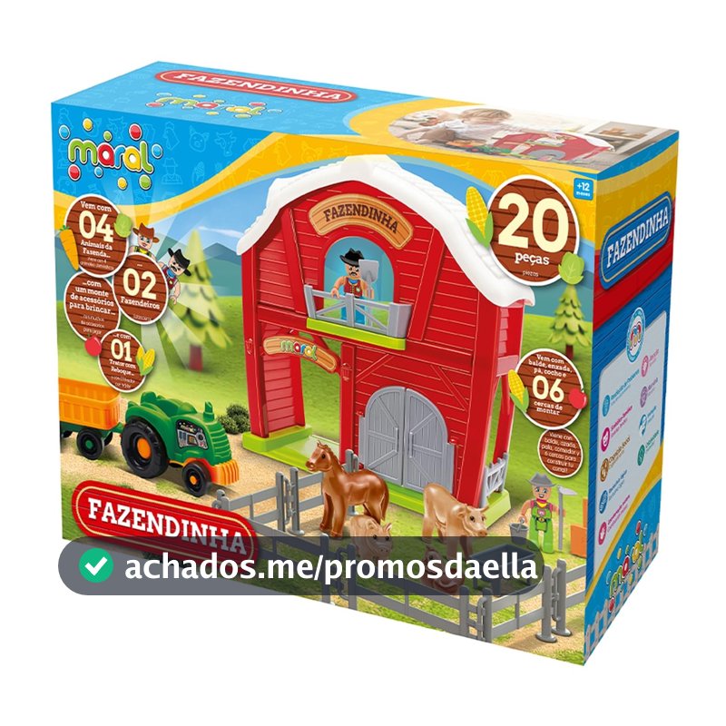 Brinquedo Educativo, Maral, Fazendinha, 21 peças