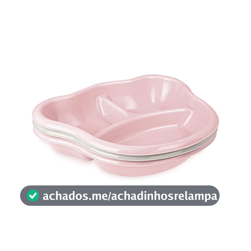 Adoleta Bebê Kit 03 pratos Infantis Rosa Claro