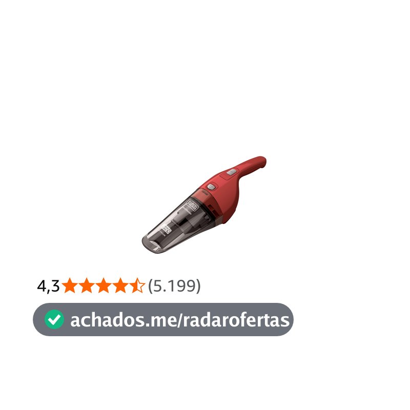 BLACK+DECKER Aspirador de Pó e Água Portátil à Bateria 3,6V APB3600 Vermelho Bivolt