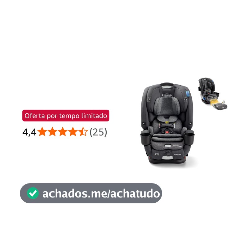 Graco Cadeira Infantil para Carro 4Ever® DLX Grad 5 em 1 com Sistema LATCH, Harrison, Cinza Chumbo