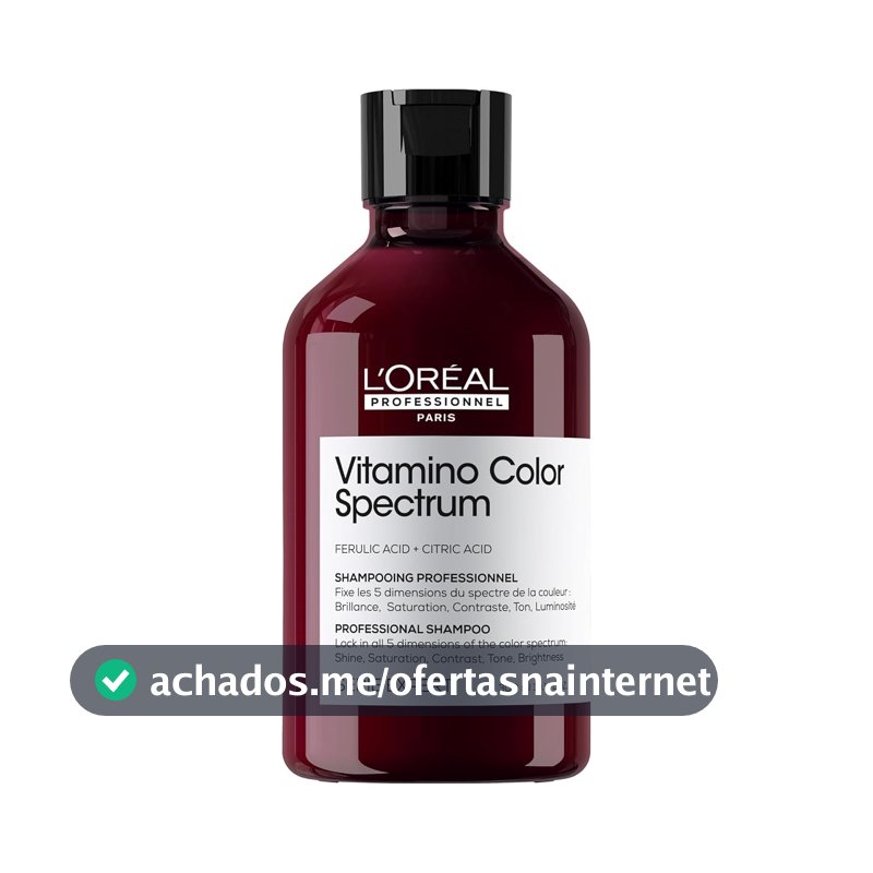 L'Oréal Professionnel, Shampoo Profissional, Vitamino Color Spectrum, para todos os cabelos coloridos & cores vibrantes, limpa suavemente, com brilho espelhado ultra intenso, 300ml