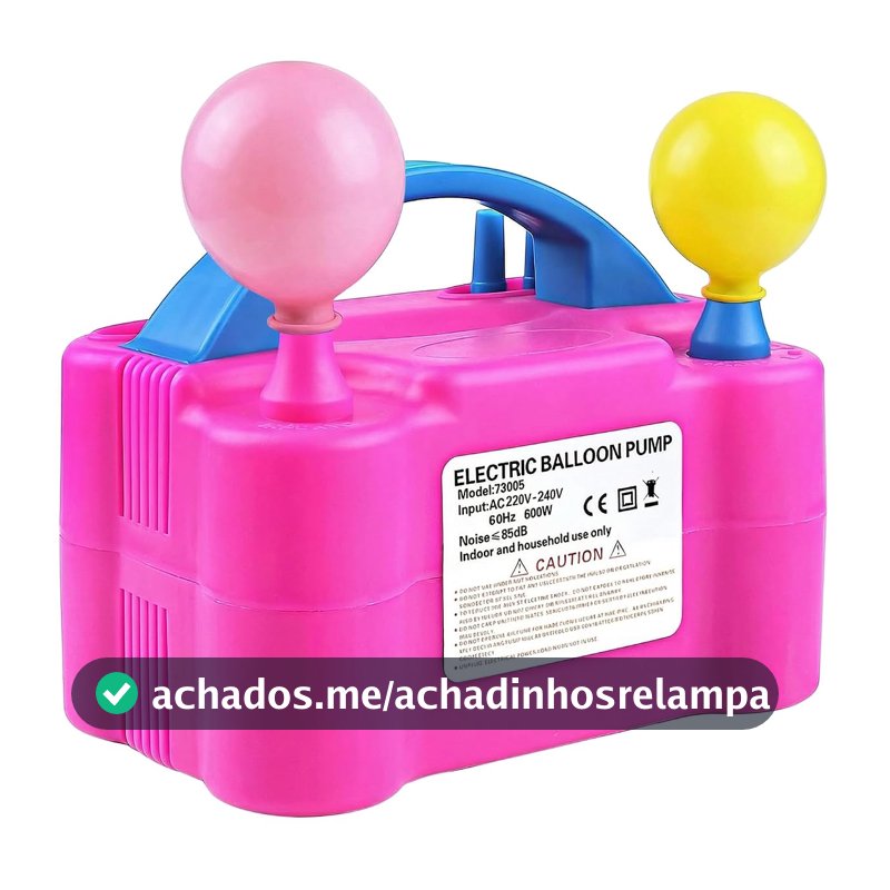 Inflador de Balões Elétrico, Bomba de Encher Balão Profissional Portátil 600W, Máquina de Encher Bexiga com Bico Duplo para Decoração de Festas, Arcos, Festas, Aniversários e Eventos