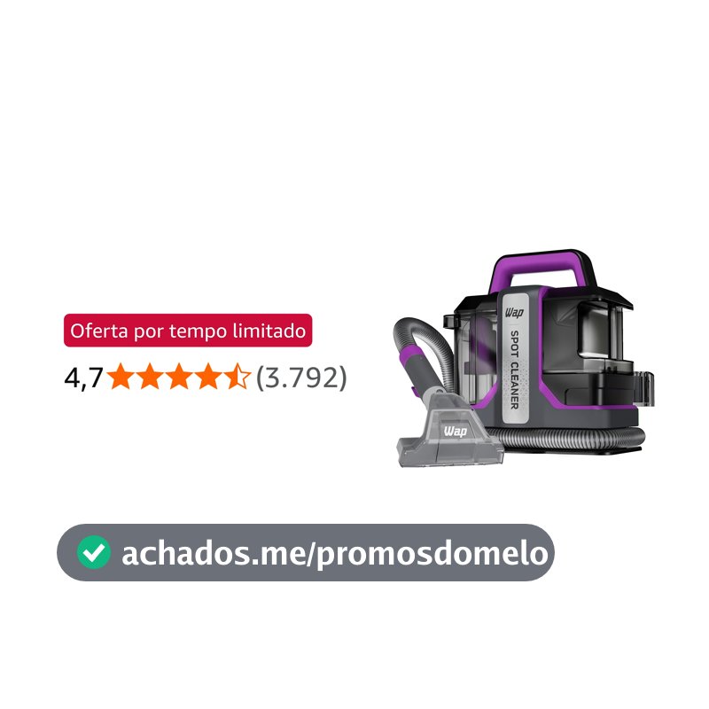 WAP Extratora Portátil Spot Cleaner W3, 3 em 1, Borrifa, Esfrega e Extrai, com Sistema de Autolimpeza, 1450W 127V