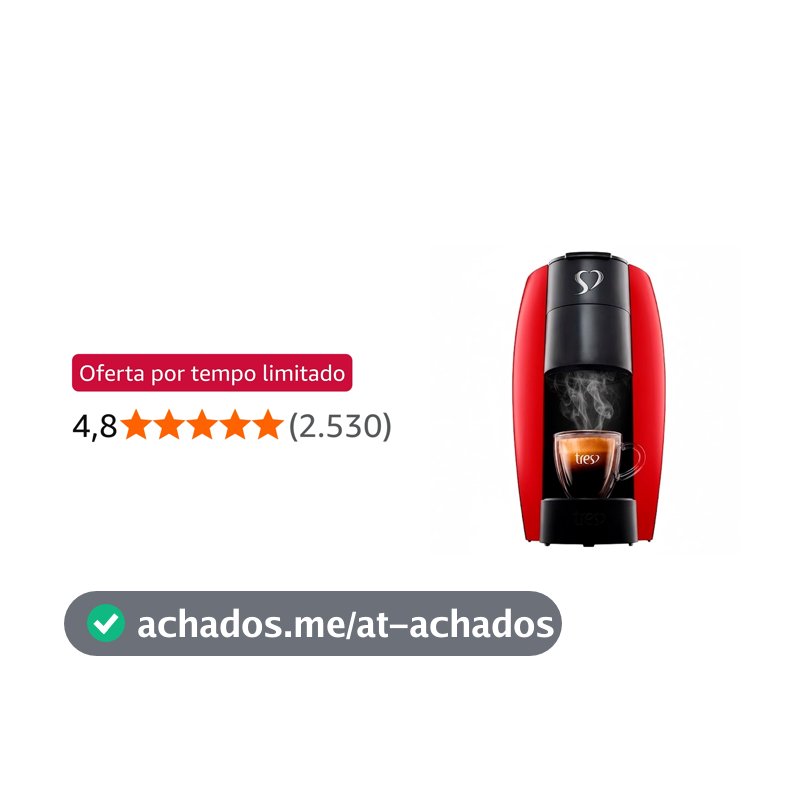 3 Corações TRES Cafeteira Espresso e Multibebida LOV Vermelha - 220V