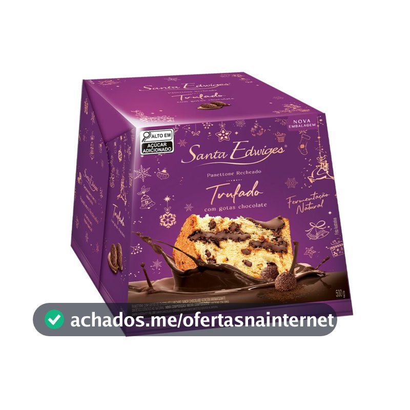 Santa Edwiges Panettone Recheado Trufado Com Gotas De Chocolate 500G
