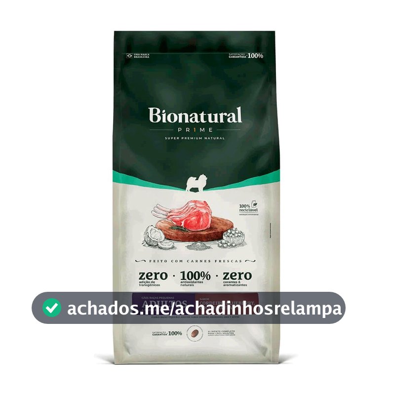 Bionatural Prime - Cordeiro Cães De Raças Peq. Adultos 10,1kg