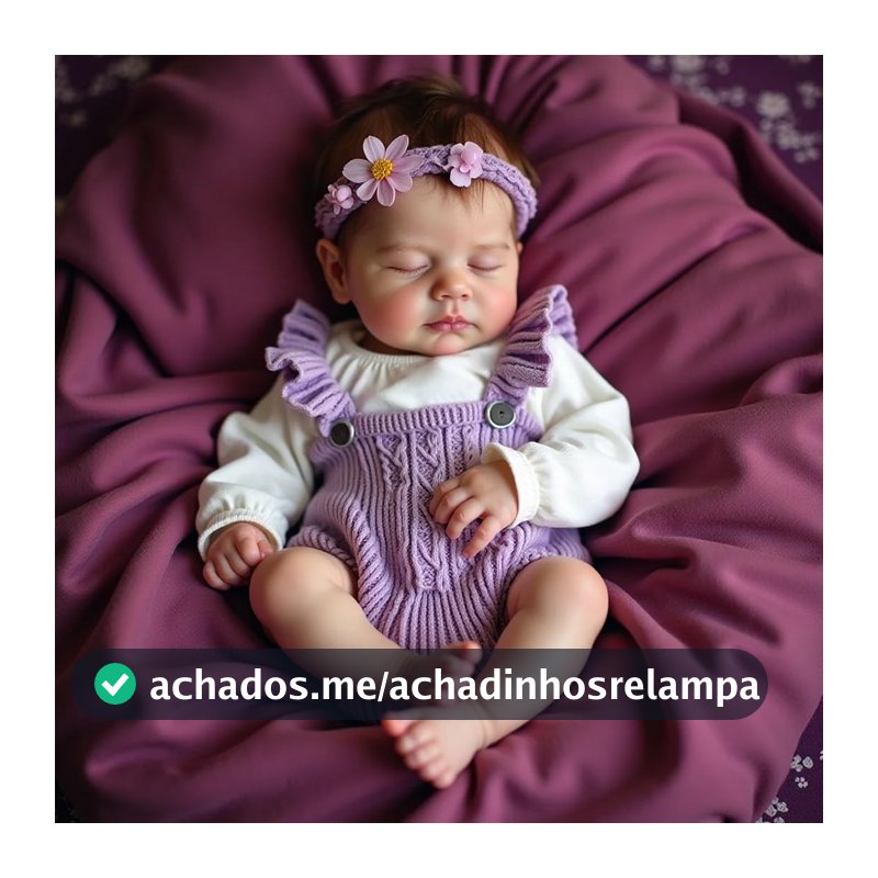 Brastoy Bebê Reborn Boneca Dormindo Corpo de Silicone Menina Original 48cm (Menina Roxo)
