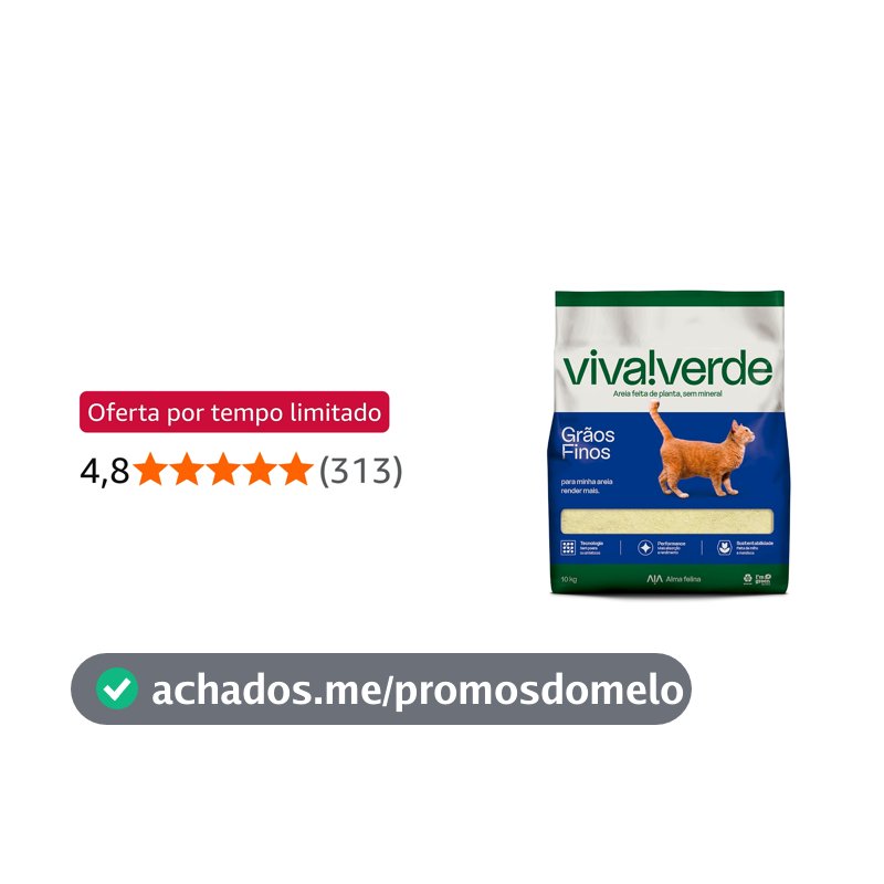 Viva Verde Areia Higiênica Grãos Finos 10kg