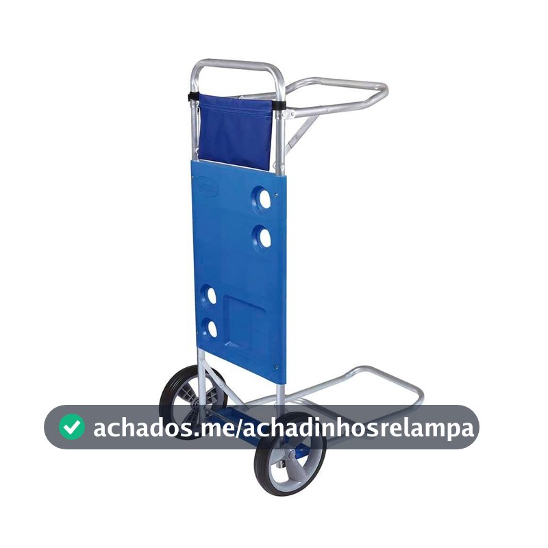 Mor - Carrinho de Praia em Alumínio com Avanço para Caixa Térmica Azul