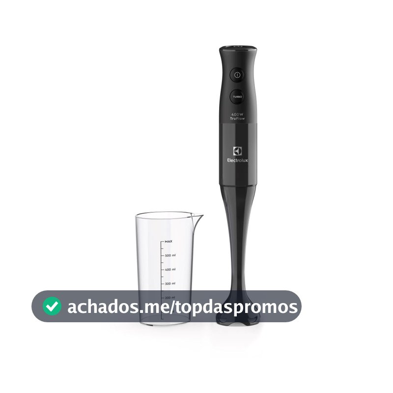 Mixer de mão Electrolux Preto 400W com Tecnologia TruFlow 1 velocidade função turbo EIB05 127V