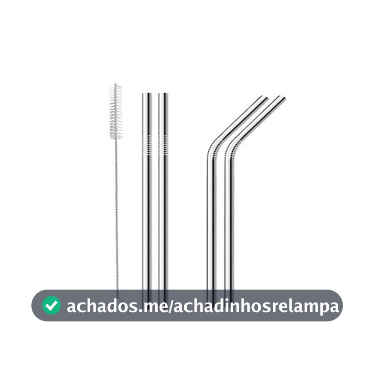 Mimo Style Conjunto de 4 Canudos Reutilizáveis de Aço Inoxidável