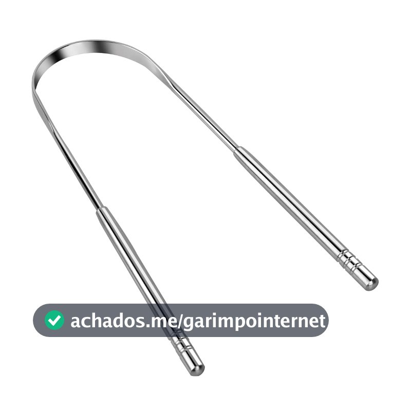 Raspador de Língua Aço Inoxidável NO2PROBLEMS Limpeza Bucal Profunda Anti-Ferrugem e Durável