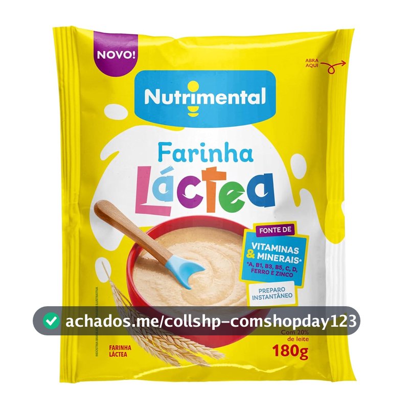 Nutrimental Farinha Láctea 180g - Preparo Instantâneo e Fonte de Vitaminas e Minerais