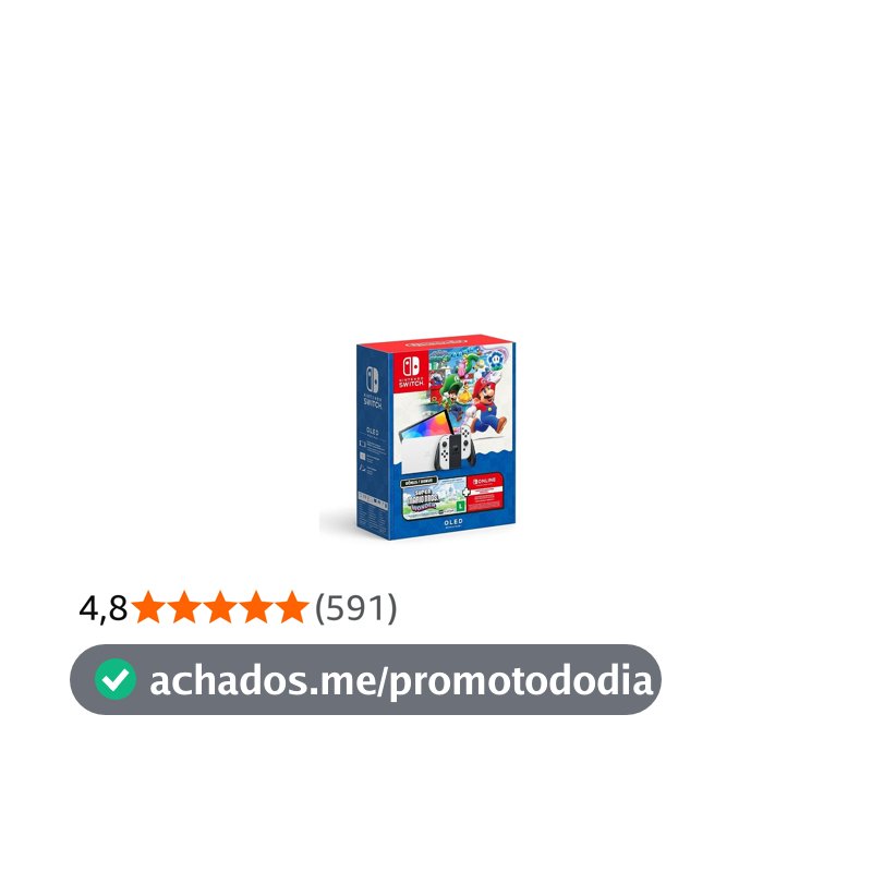 Bundle Nintendo Switch OLED + Super Mario Bros Wonder + 3 Meses de Assinatura Nintendo Switch Online