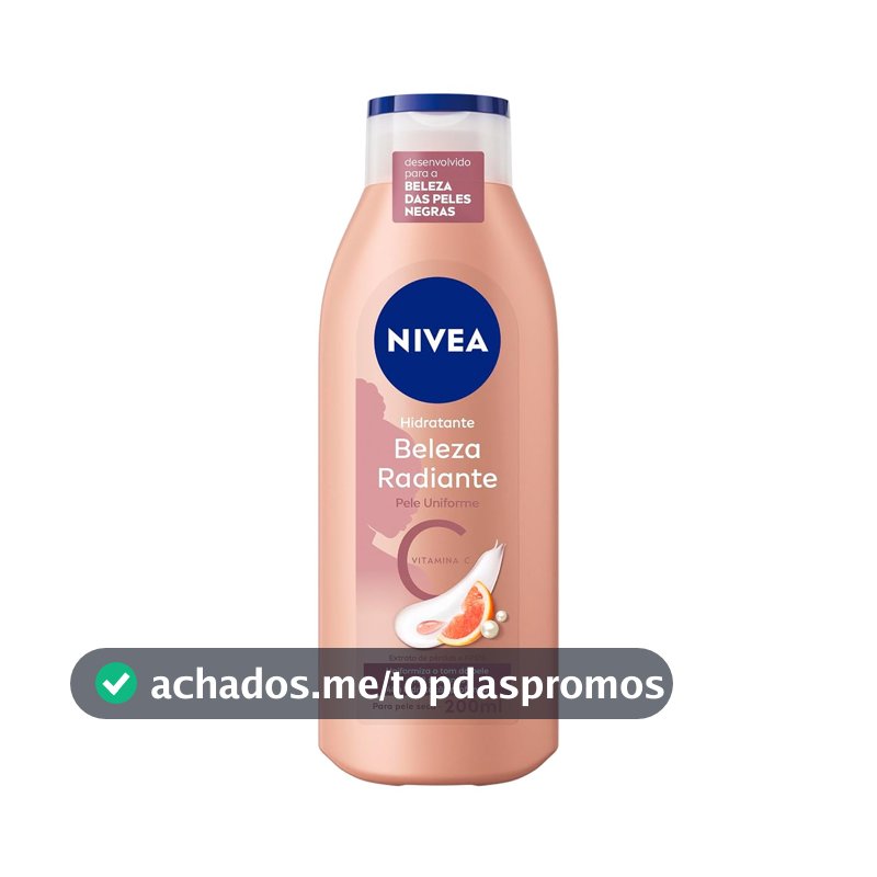 Hidratante Corporal NIVEA Beleza Radiante Pele Uniforme, 200ml