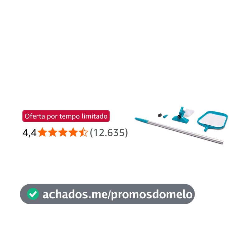 Kit Manutenção P/ Piscina - Peneira e Aspirador (cabo 2,39m) Intex - Turquesa
