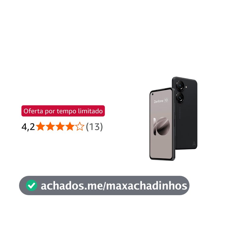 Smartphone Asus Zenfone 10, Snapdragon 8 Gen 2, 8GB, 256 GB, Android 12, Tela 5,92" Amoled, Midnight Black - AI2302-2A061BR