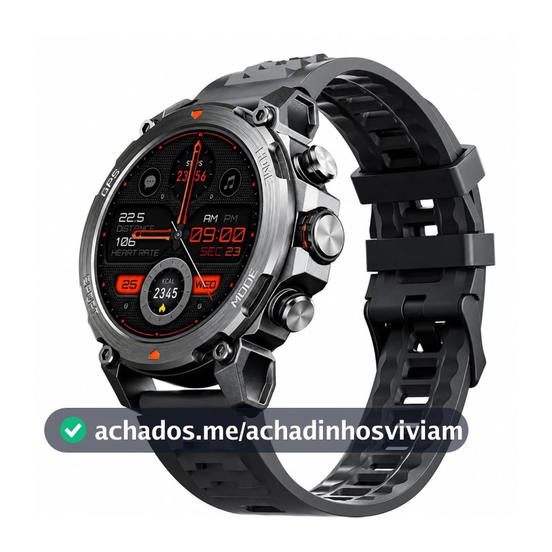 Smartwatch Masculino, Relogio Smartwatch 1.43" com GPS Integradom Relógio, Relógio martwatch, Monitoramento Esportivo, Notificações Inteligentes, 3ATM Resistente para Android e iOS