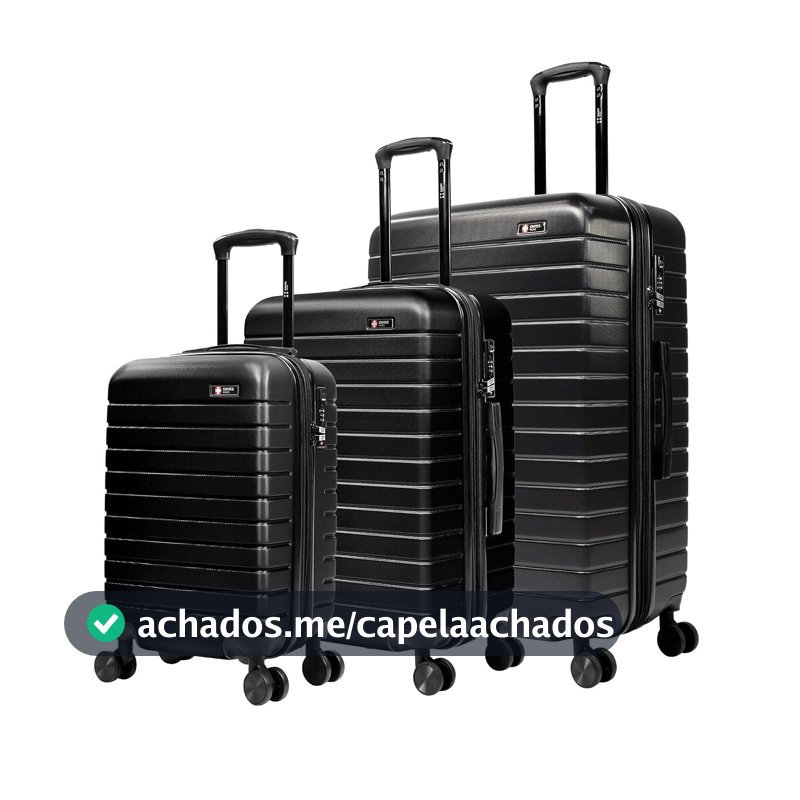 Conjunto de malas de viagem PMG Paris Swiss Move Preto