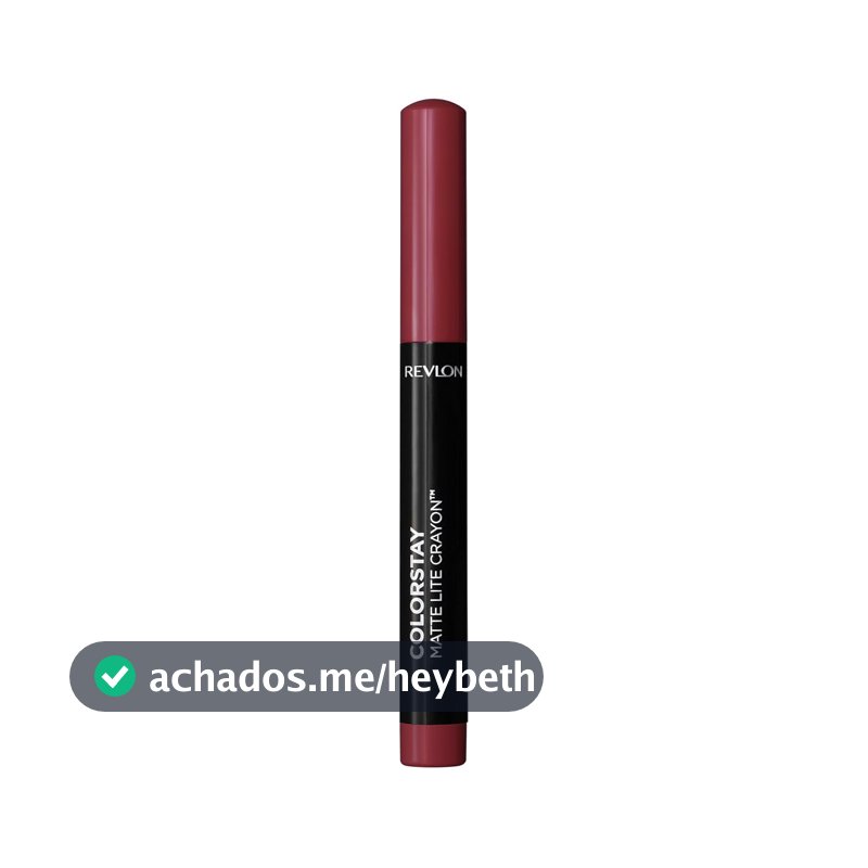 Revlon Batom ColorStay Matte Lite Crayon com apontador integrado, fórmula fosca sem secagem de longa duração, batom à prova de transferência, 011 levantado, 1,4 g